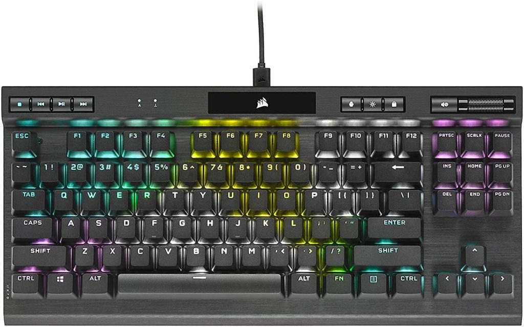 Corsair K70 RGB TKL Champion Series Tenkeyless Mechanical Gaming Keyboard( The best 65 keyboards)