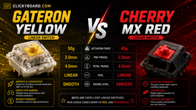 Gateron Yellow vs Cherry MX Red (2026): Which Linear Wins? 5 Gateron-yellow-vs-cherry-mx-red