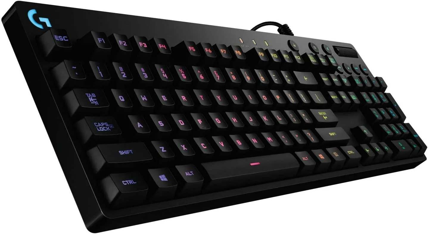  Logitech G810 Orion Spectrum RGB Mechanical Gaming Keyboard – Easy-Access Media Control, Backlit Multicolor LED, Romer-G Mechanical Key Switches