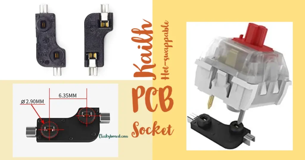 Kailh Yellow Hot-Swappable PCB Sockets by Clikcyboard.