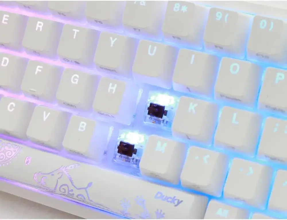 Ducky One 2 SF RGB Pure White RGB LED 65% Double Shot PBT Mechanical Keyboard (Cherry MX Silent Red)
