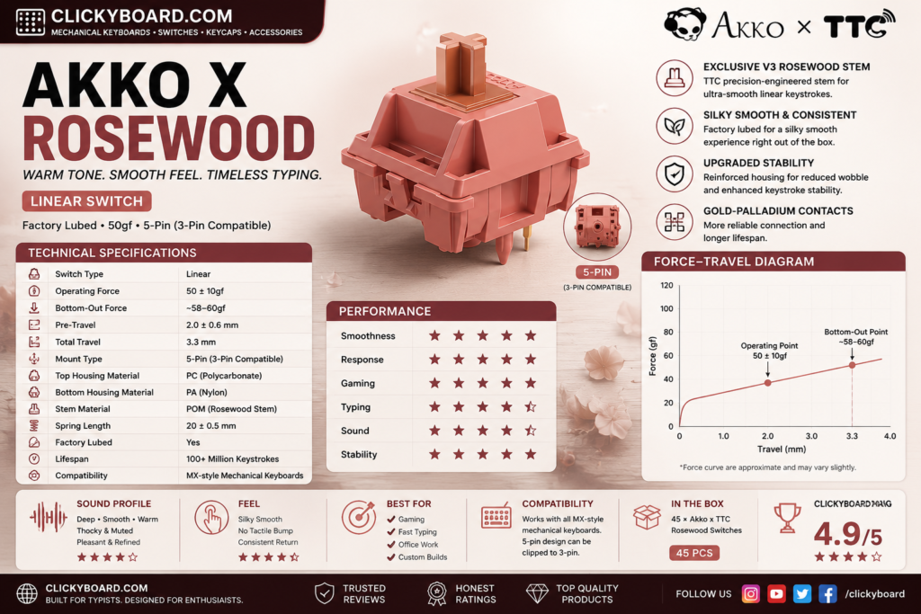 12 Best Akko Linear Switches (2026): Smooth Picks Ranked 25 Akko Rosewood