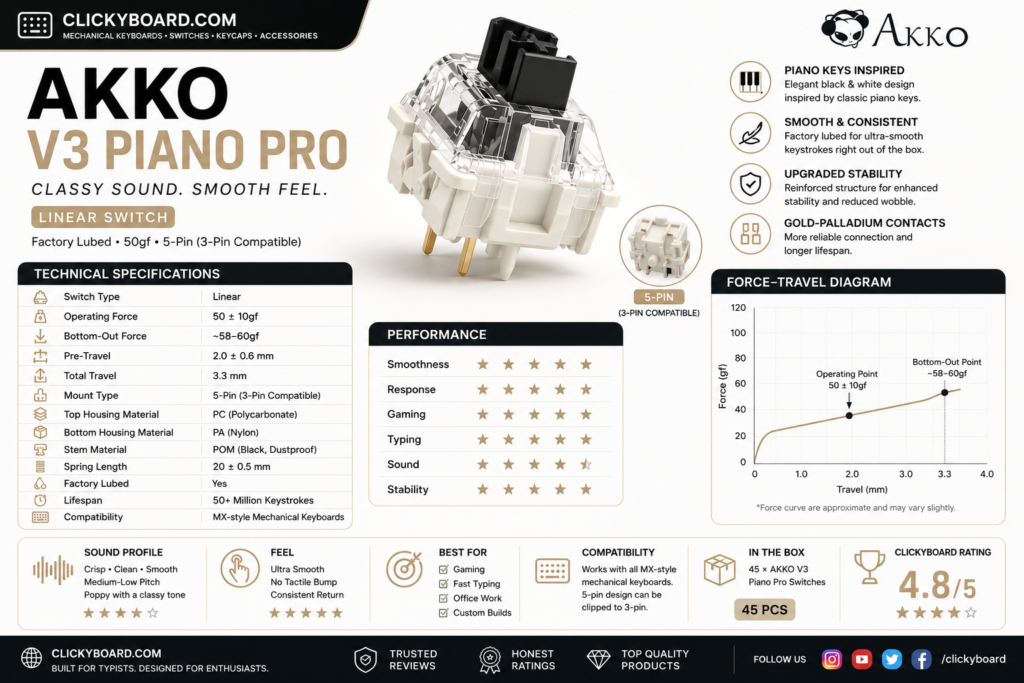 12 Best Akko Linear Switches (2026): Smooth Picks Ranked 18 Akko v3 piano pro