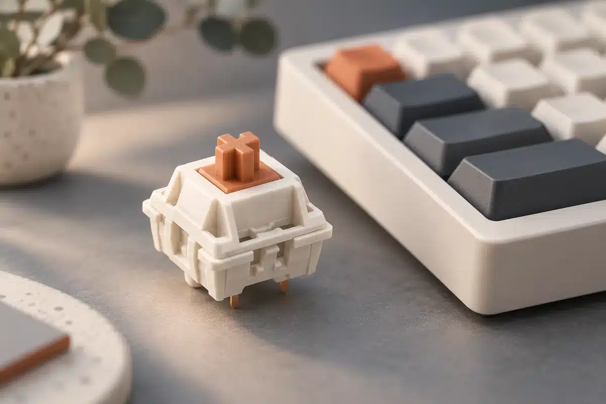 Best Silent Switches (2026): 6 Quiet Picks, Specs and Prices 2 Illustration of a silent mechanical keyboard switch